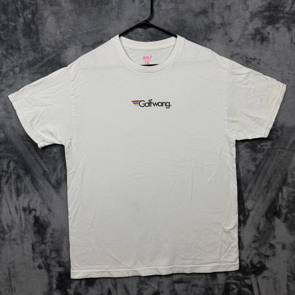 Golf Wang T-Shirt Mens Large White Logo Print Short Sleeve Streetwear Tee